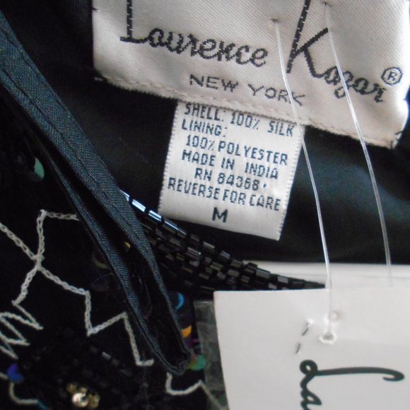 Nwt LAURENCE KAZAR Fully Beaded Evening Blouse M - Picture 5 of 5